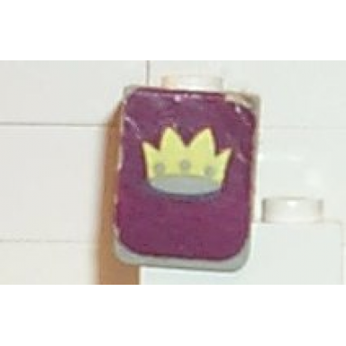 light gray minifigure vest with crown on dark purple background pattern stickers - set 375-2