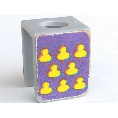 light gray minifigure vest with 8 yellow trefoils on purple background pattern stickers - set 375-2