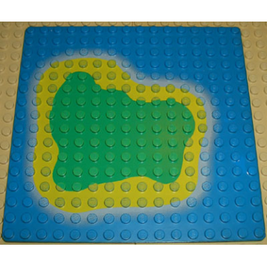 light gray baseplate 16 x 16 with island on blue water pattern