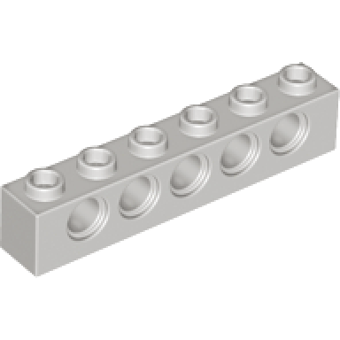 light gray technic brick 1 x 6 with holes