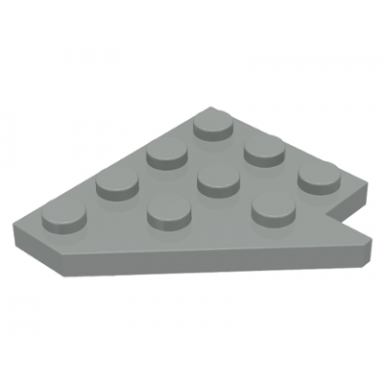 light gray wedge plate 4 x 4 wing left