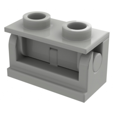 light gray hinge brick 1 x 2 with same color top plate 3937 3938
