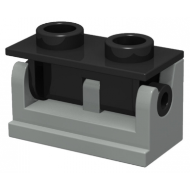 light gray hinge brick 1 x 2 with black top plate 3937 3938