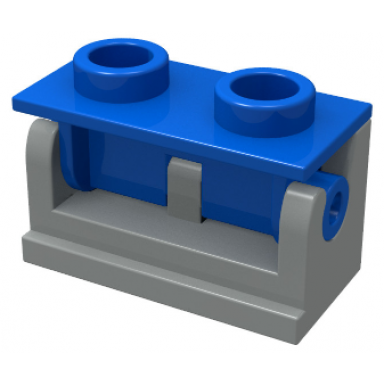 light gray hinge brick 1 x 2 with blue top plate 3937 3938