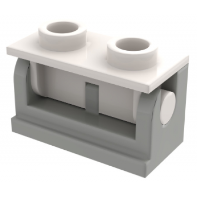 light gray hinge brick 1 x 2 with white top plate 3937 3938