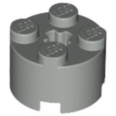 light gray brick round 2 x 2 with axle hole