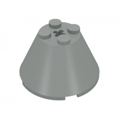 light gray cone 4 x 4 x 2 with axle hole
