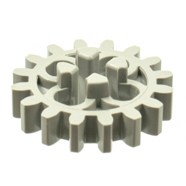 light gray technic gear 16 tooth - axle hole with open sides
