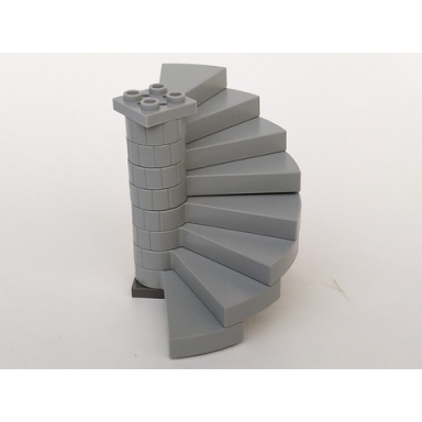 light gray stairs spiral steps 8 with support