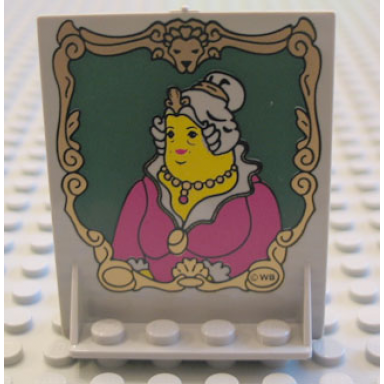 light gray door 2 x 5 x 5 swivel bracket base with hp the fat lady portrait pattern