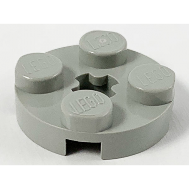 light gray plate round 2 x 2 with axle hole
