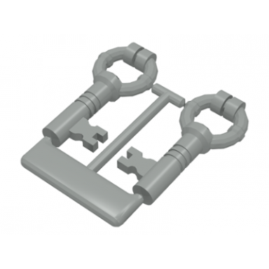 light gray minifigure utensil keys 2 on sprue