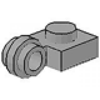 light gray plate modified 1 x 1 with light attachment - thin ring