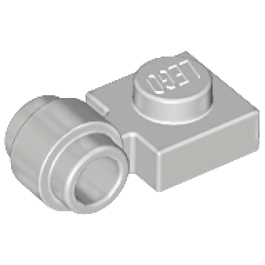 light gray plate modified 1 x 1 with light attachment - thick ring