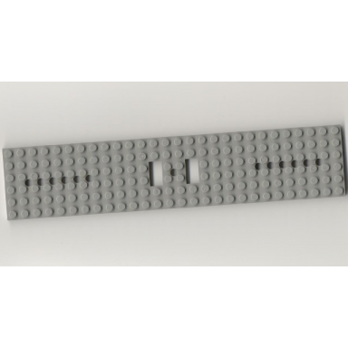 light gray train base 6 x 28 with 6 round holes each end