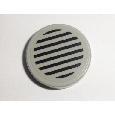 light gray tile round 2 x 2 with black stripes on transparent background pattern sticker - set 5541