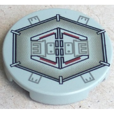 light gray tile round 2 x 2 with sw hexagonal hatch pattern