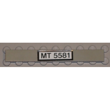 light gray tile 1 x 8 with black mt 5581 on white pattern sticker - set 5581