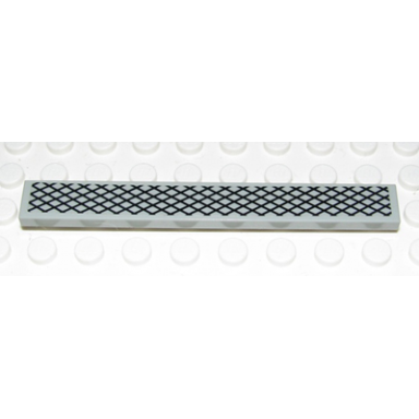 light gray tile 1 x 8 with black grate pattern sticker - set 2140