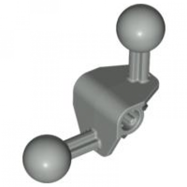 light gray bionicle ball joint 4 x 4 x 2 90 degrees with 2 ball joint and axle hole