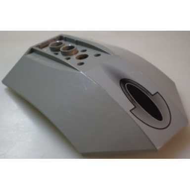 light gray cockpit 8 x 6 x 2 curved with black oval pattern sticker - set 10026