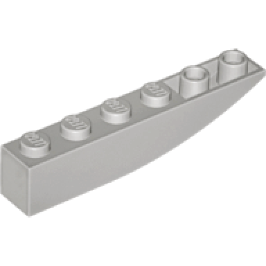 light gray slope curved 6 x 1 inverted