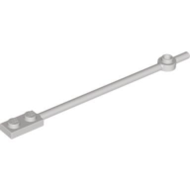 light gray bar 12l with 1 x 2 plate end solid studs and 1 x 1 round plate end