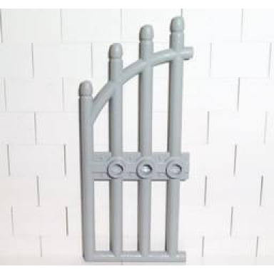 light gray door 1 x 4 x 9 arched gate with bars and three studs