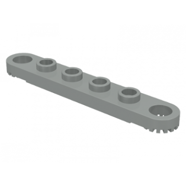 light gray technic plate 1 x 6 with toothed ends