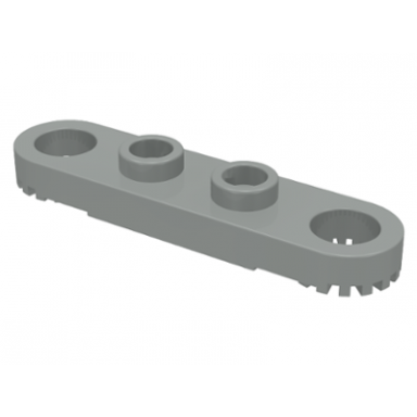 light gray technic plate 1 x 4 with toothed ends
