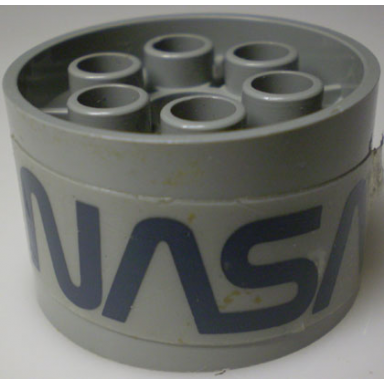 light gray wheel 20 x 30 technic with nasa pattern sticker - set 1682