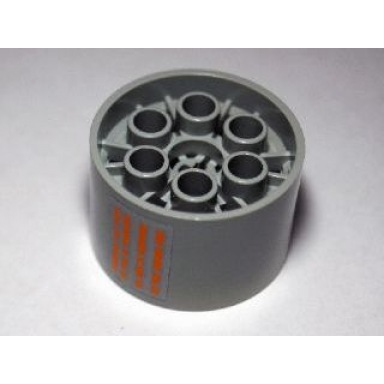 light gray wheel 20 x 30 technic with 4 broken orange lines pattern sticker - set 10129