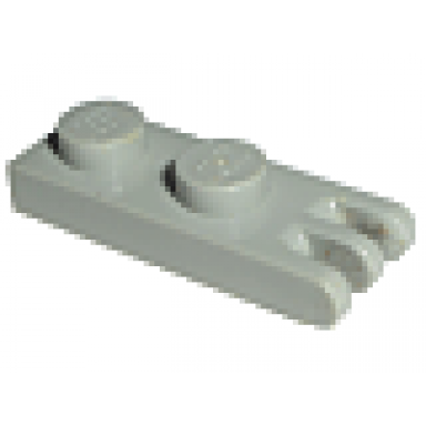 light gray hinge plate 1 x 2 with 3 fingers on end - solid studs