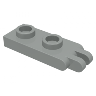light gray hinge plate 1 x 2 with 2 fingers on end - hollow studs