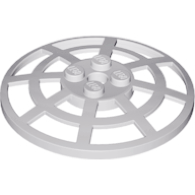 light gray dish 6 x 6 inverted radar webbed - type 2 underside attachment positions at 90 degrees
