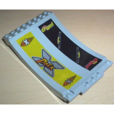 sports arena section skateboard ramp with x-park island xtreme stunts logo and ogel skate pattern stickers - set 6738