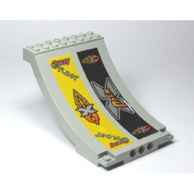 sports arena section skateboard ramp with x-park island xtreme stunts logo and crazy stunt pattern stickers - set 6738