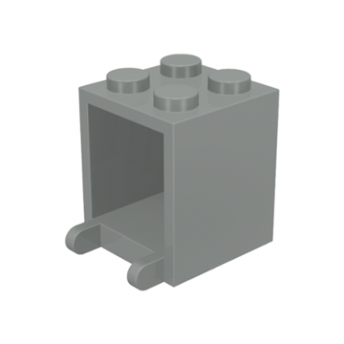 light gray container box 2 x 2 x 2 - solid studs