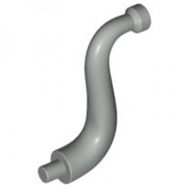 light gray elephant tail trunk with bar end - short curved tip