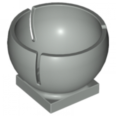 light gray cylinder hemisphere 3 x 3 ball turret socket with 2 x 2 base
