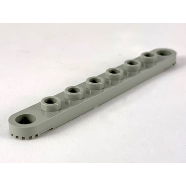 light gray technic plate 1 x 8 with toothed ends