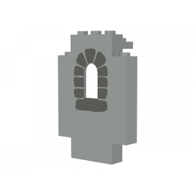 light gray panel 2 x 5 x 6 wall with window with window stones dark gray pattern