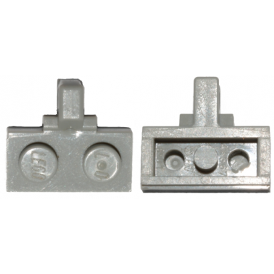 light gray hinge plate 1 x 2 locking with 1 finger on side with bottom groove