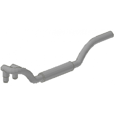 light gray vehicle exhaust pipe twin inlet 11l left