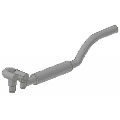 light gray vehicle exhaust pipe twin inlet 11l right