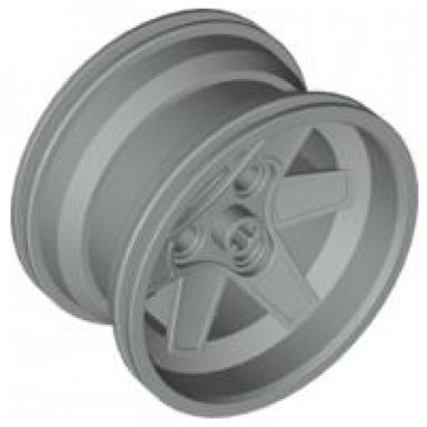light gray wheel 56mm d x 34mm technic racing medium 3 pin holes