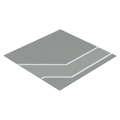 light gray baseplate road 32 x 32 with driveway and white stripes pattern
