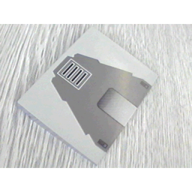 light gray slope 10 6 x 8 with sw at-te top front vent armor plate pattern sticker - set 4482