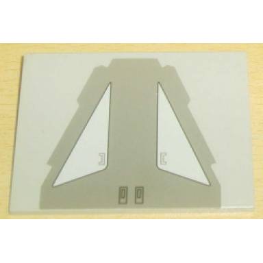 light gray slope 10 6 x 8 with sw at-te back armor plate pattern sticker - set 4482