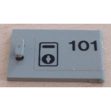 light gray container cupboard 2 x 3 x 2 door with 101 and keyhole pattern sticker - set 6597